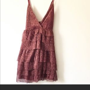 NWT Forever 21 Metallic Party Collection Dress L